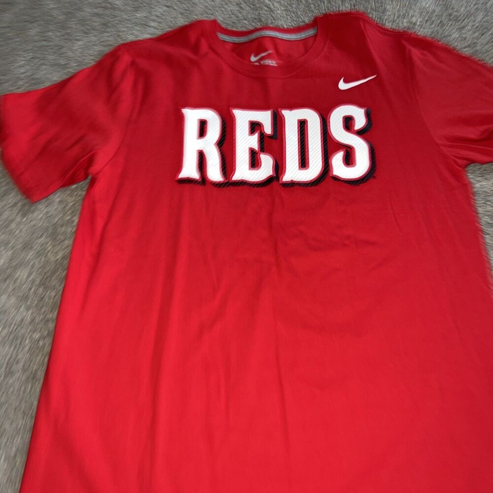 Y2K Cincinnati Reds spell out Nike T-Shirt Men’s Size L REDS 100% Cotton Vtg